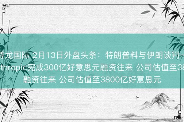 尊龙国际 2月13日外盘头条：特朗普料与伊朗谈判一个月内完成 Anthropic完成300亿好意思元融资往来 公司估值至3800亿好意思元