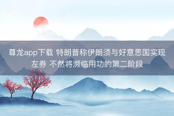 尊龙app下载 特朗普称伊朗须与好意思国实现左券 不然将濒临用功的第二阶段