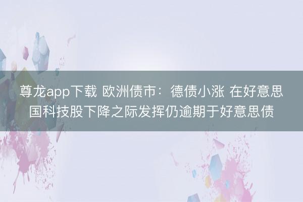 尊龙app下载 欧洲债市：德债小涨 在好意思国科技股下降之际发挥仍逾期于好意思债