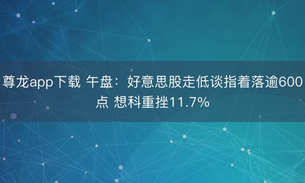 尊龙app下载 午盘：好意思股走低谈指着落逾600点 想科重挫11.7%