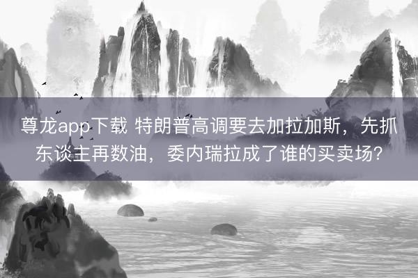 尊龙app下载 特朗普高调要去加拉加斯，先抓东谈主再数油，委内瑞拉成了谁的买卖场？