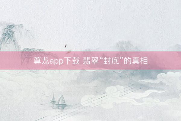尊龙app下载 翡翠“封底”的真相