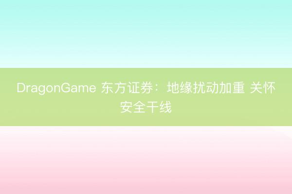 DragonGame 东方证券：地缘扰动加重 关怀安全干线