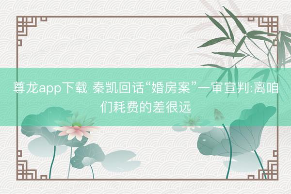 尊龙app下载 秦凯回话“婚房案”一审宣判:离咱们耗费的差很远