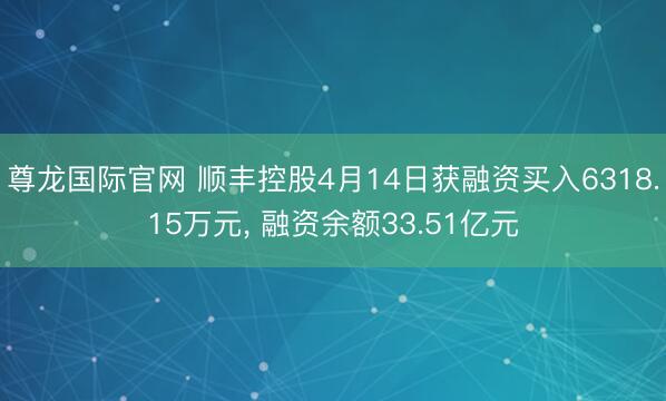 尊龙国际官网 顺丰控股4月14日获融资买入6318.15万元, 融资余额33.51亿元