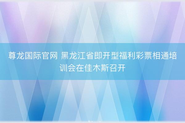 尊龙国际官网 黑龙江省即开型福利彩票相通培训会在佳木斯召开