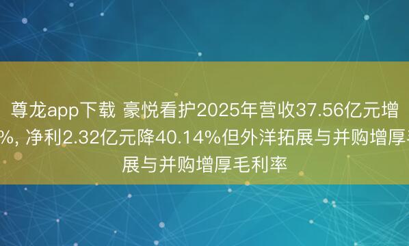 尊龙app下载 豪悦看护2025年营收37.56亿元增28.22%， 净利2.32亿元降40.14%但外洋拓展与并购增厚毛利率