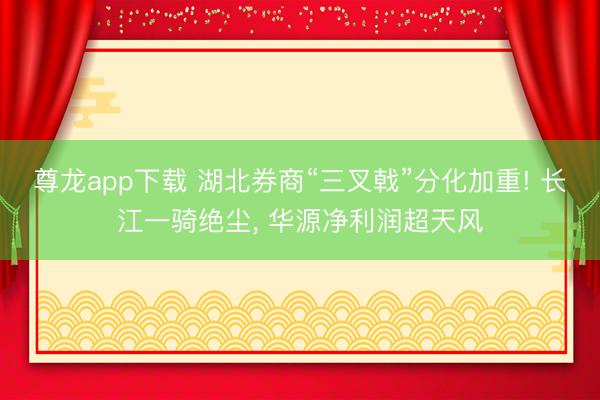 尊龙app下载 湖北券商“三叉戟”分化加重! 长江一骑绝尘, 华源净利润超天风