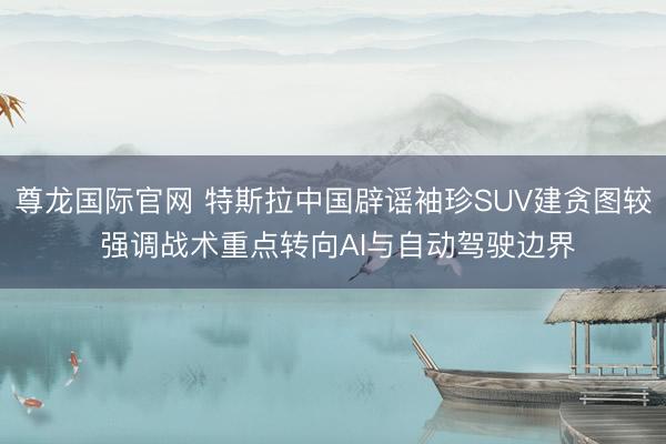 尊龙国际官网 特斯拉中国辟谣袖珍SUV建贪图较 强调战术重点转向AI与自动驾驶边界