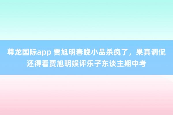 尊龙国际app 贾旭明春晚小品杀疯了，果真调侃还得看贾旭明娱评乐子东谈主期中考