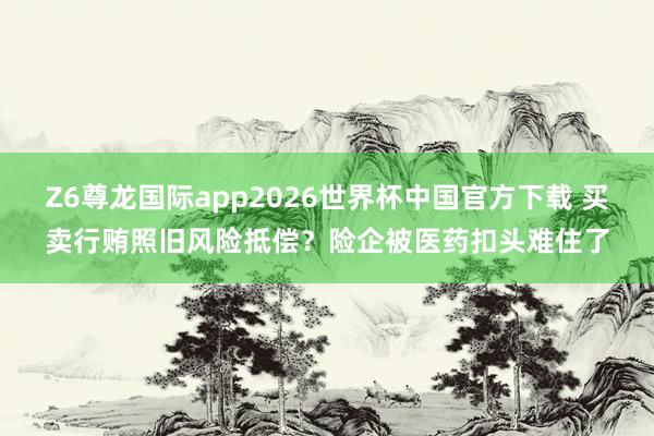 Z6尊龙国际app2026世界杯中国官方下载 买卖行贿照旧风险抵偿？险企被医药扣头难住了