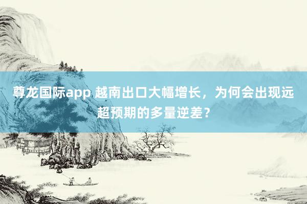 尊龙国际app 越南出口大幅增长，为何会出现远超预期的多量逆差？