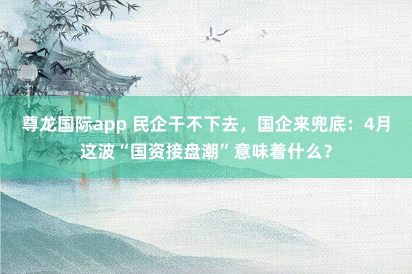 尊龙国际app 民企干不下去，国企来兜底：4月这波“国资接盘潮”意味着什么？