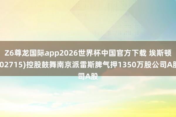 Z6尊龙国际app2026世界杯中国官方下载 埃斯顿(02715)控股鼓舞南京派雷斯脾气押1350万股公司A股