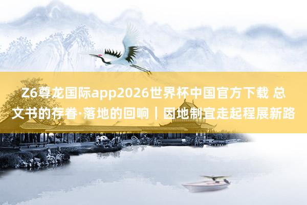 Z6尊龙国际app2026世界杯中国官方下载 总文书的存眷·落地的回响｜因地制宜走起程展新路
