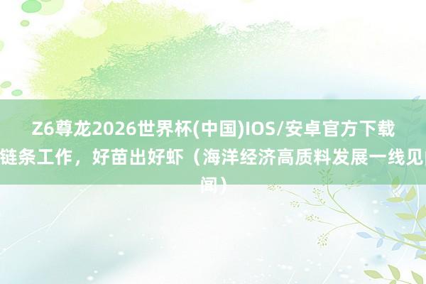 Z6尊龙2026世界杯(中国)IOS/安卓官方下载 全链条工作，好苗出好虾（海洋经济高质料发展一线见闻）