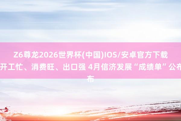 Z6尊龙2026世界杯(中国)IOS/安卓官方下载 开工忙、消费旺、出口强 4月信济发展“成绩单”公布