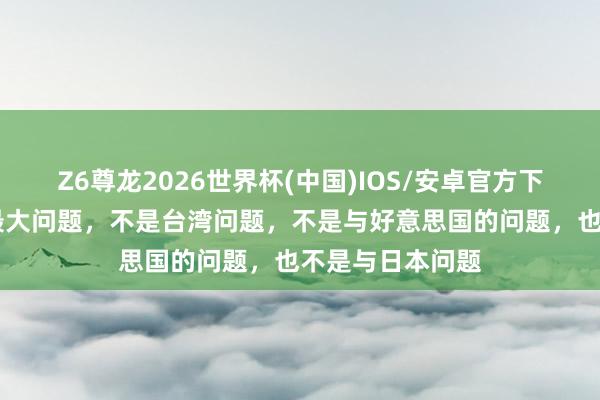 Z6尊龙2026世界杯(中国)IOS/安卓官方下载 中国当今的最大问题，不是台湾问题，不是与好意思国的问题，也不是与日本问题