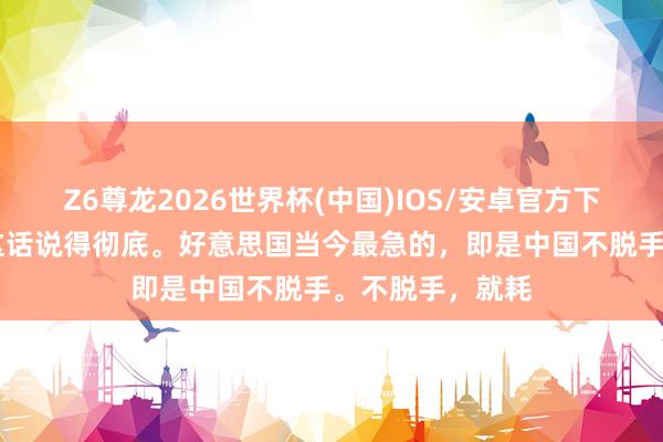 Z6尊龙2026世界杯(中国)IOS/安卓官方下载 周锡伟也曾这话说得彻底。好意思国当今最急的，即是中国不脱手。不脱手，就耗