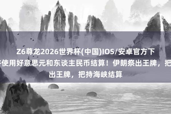 Z6尊龙2026世界杯(中国)IOS/安卓官方下载 不再允许使用好意思元和东谈主民币结算！伊朗祭出王牌，把持海峡结算