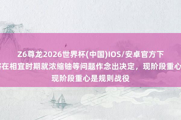 Z6尊龙2026世界杯(中国)IOS/安卓官方下载 伊朗称将在相宜时期就浓缩铀等问题作念出决定，现阶段重心是规则战役