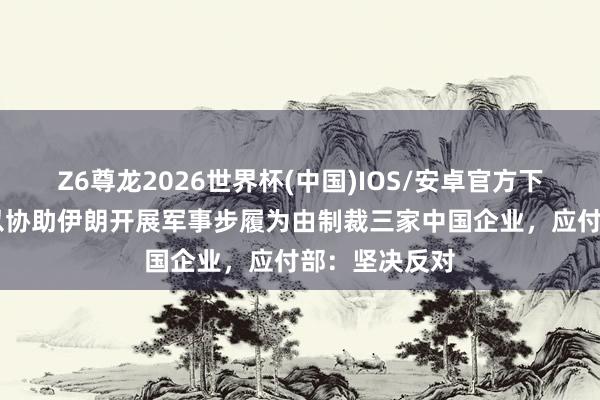 Z6尊龙2026世界杯(中国)IOS/安卓官方下载 好意思方以协助伊朗开展军事步履为由制裁三家中国企业，应付部：坚决反对