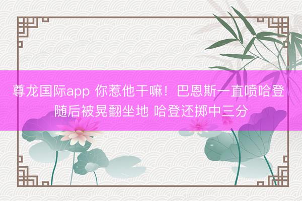 尊龙国际app 你惹他干嘛！巴恩斯一直喷哈登 随后被晃翻坐地 哈登还掷中三分