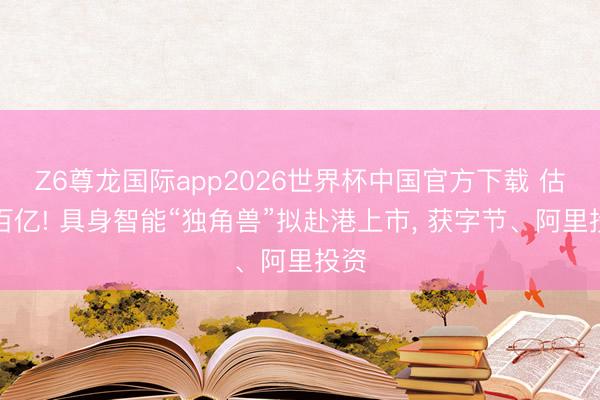 Z6尊龙国际app2026世界杯中国官方下载 估值百亿! 具身智能“独角兽”拟赴港上市， 获字节、阿里投资