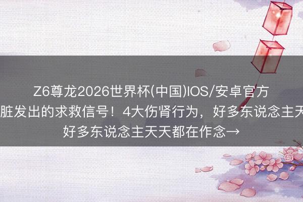 Z6尊龙2026世界杯(中国)IOS/安卓官方下载 别忽视肾脏发出的求救信号！4大伤肾行为，好多东说念主天天都在作念→