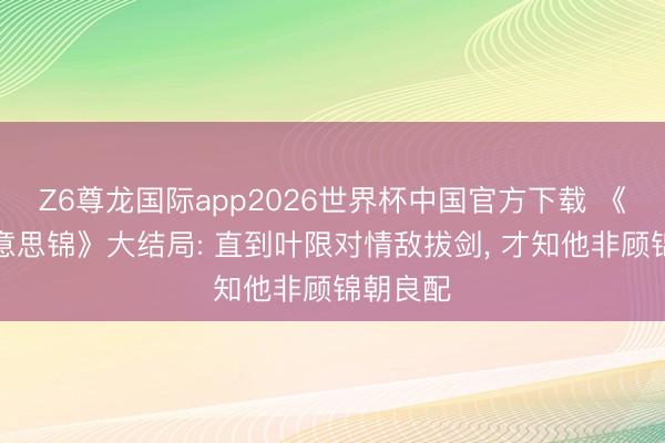 Z6尊龙国际app2026世界杯中国官方下载 《良陈好意思锦》大结局: 直到叶限对情敌拔剑， 才知他非顾锦朝良配