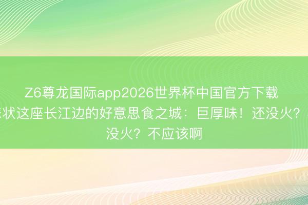 Z6尊龙国际app2026世界杯中国官方下载 三个词态状这座长江边的好意思食之城：巨厚味！还没火？不应该啊