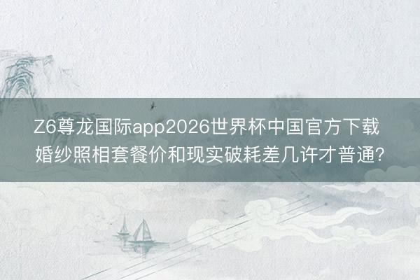 Z6尊龙国际app2026世界杯中国官方下载 婚纱照相套餐价和现实破耗差几许才普通？