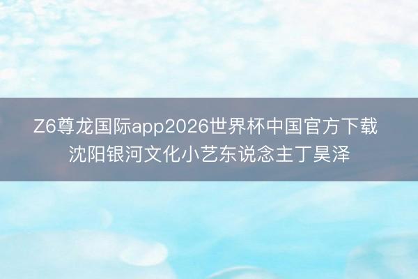Z6尊龙国际app2026世界杯中国官方下载 沈阳银河文化小艺东说念主丁昊泽