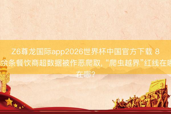 Z6尊龙国际app2026世界杯中国官方下载 8亿余条餐饮商超数据被作恶爬取， “爬虫越界”红线在哪?