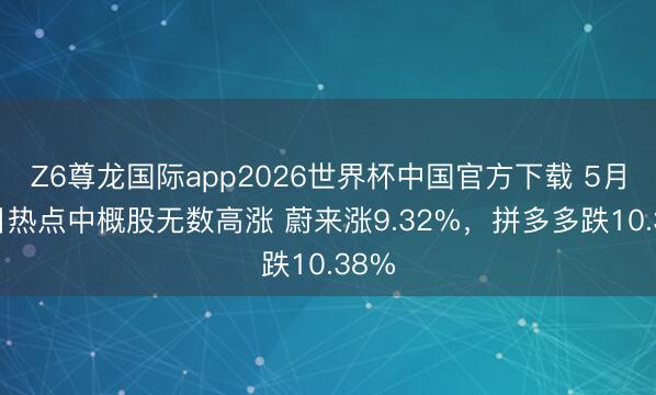 Z6尊龙国际app2026世界杯中国官方下载 5月28日热点中概股无数高涨 蔚来涨9.32%，拼多多跌10.38%