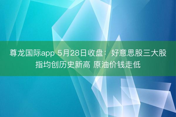 尊龙国际app 5月28日收盘：好意思股三大股指均创历史新高 原油价钱走低