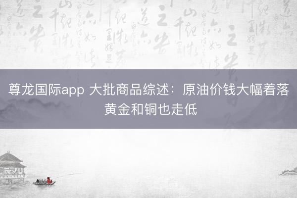 尊龙国际app 大批商品综述：原油价钱大幅着落 黄金和铜也走低
