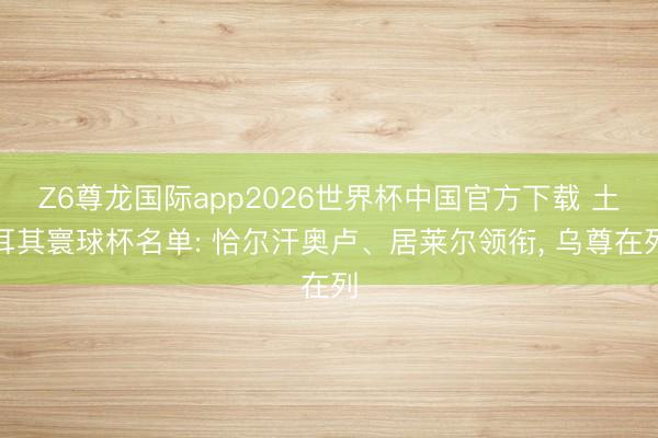 Z6尊龙国际app2026世界杯中国官方下载 土耳其寰球杯名单: 恰尔汗奥卢、居莱尔领衔， 乌尊在列