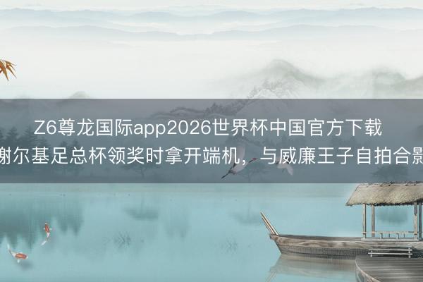 Z6尊龙国际app2026世界杯中国官方下载 谢尔基足总杯领奖时拿开端机，与威廉王子自拍合影