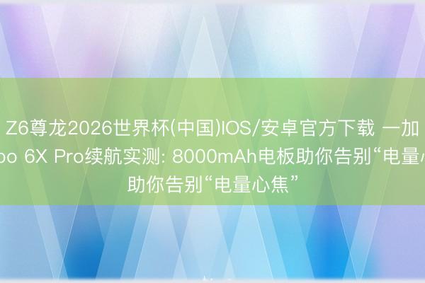 Z6尊龙2026世界杯(中国)IOS/安卓官方下载 一加 Turbo 6X Pro续航实测: 8000mAh电板助你告别“电量心焦”