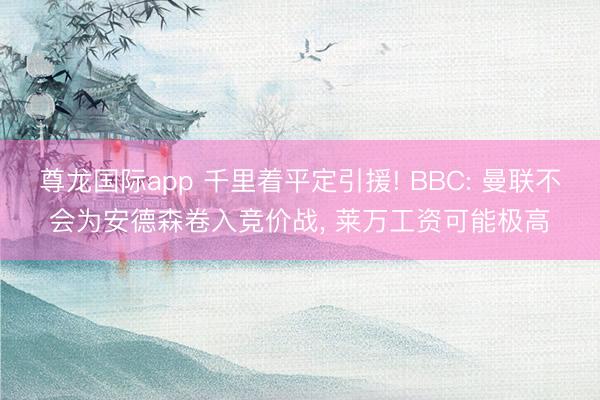 尊龙国际app 千里着平定引援! BBC: 曼联不会为安德森卷入竞价战， 莱万工资可能极高