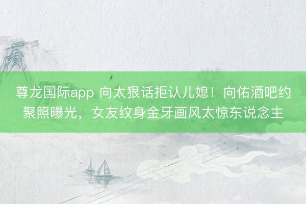 尊龙国际app 向太狠话拒认儿媳！向佑酒吧约聚照曝光，女友纹身金牙画风太惊东说念主