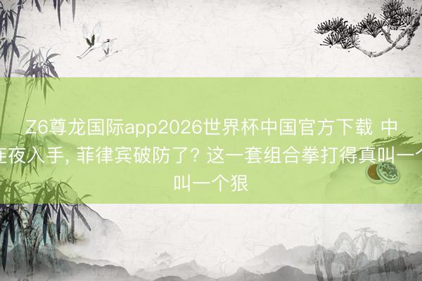 Z6尊龙国际app2026世界杯中国官方下载 中国连夜入手， 菲律宾破防了? 这一套组合拳打得真叫一个狠