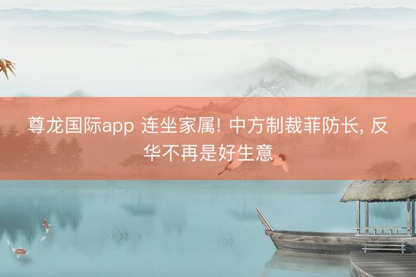 尊龙国际app 连坐家属! 中方制裁菲防长， 反华不再是好生意