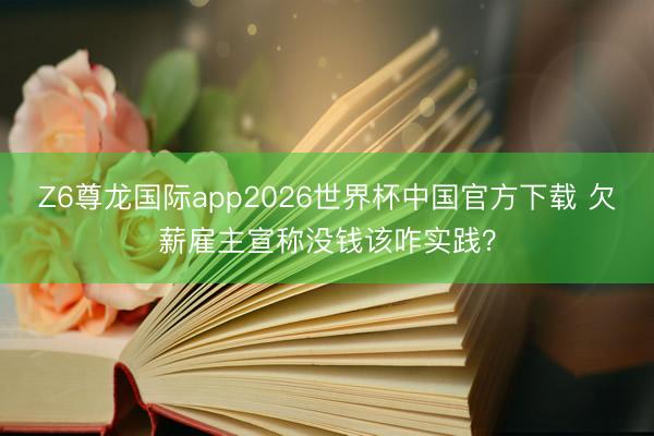 Z6尊龙国际app2026世界杯中国官方下载 欠薪雇主宣称没钱该咋实践？