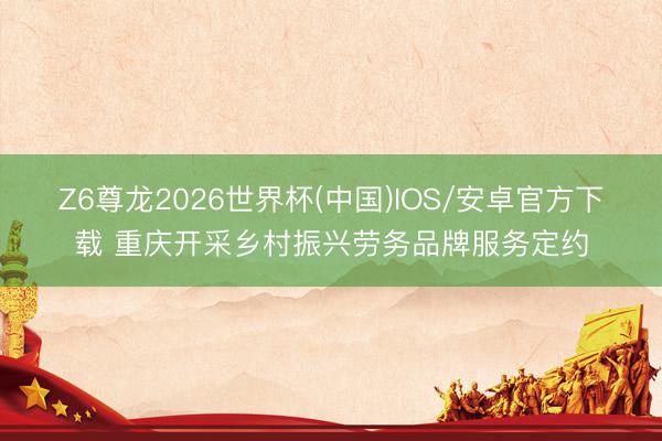 Z6尊龙2026世界杯(中国)IOS/安卓官方下载 重庆开采乡村振兴劳务品牌服务定约