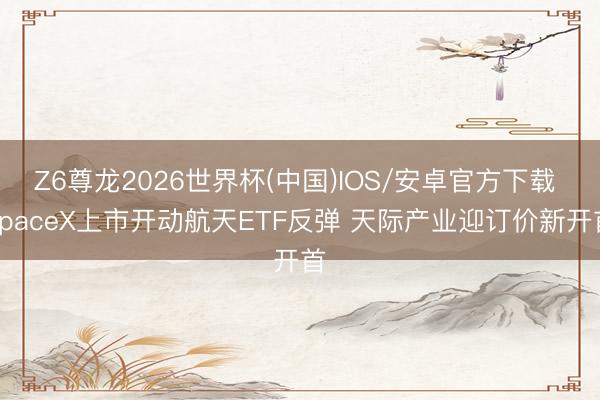 Z6尊龙2026世界杯(中国)IOS/安卓官方下载 SpaceX上市开动航天ETF反弹 天际产业迎订价新开首